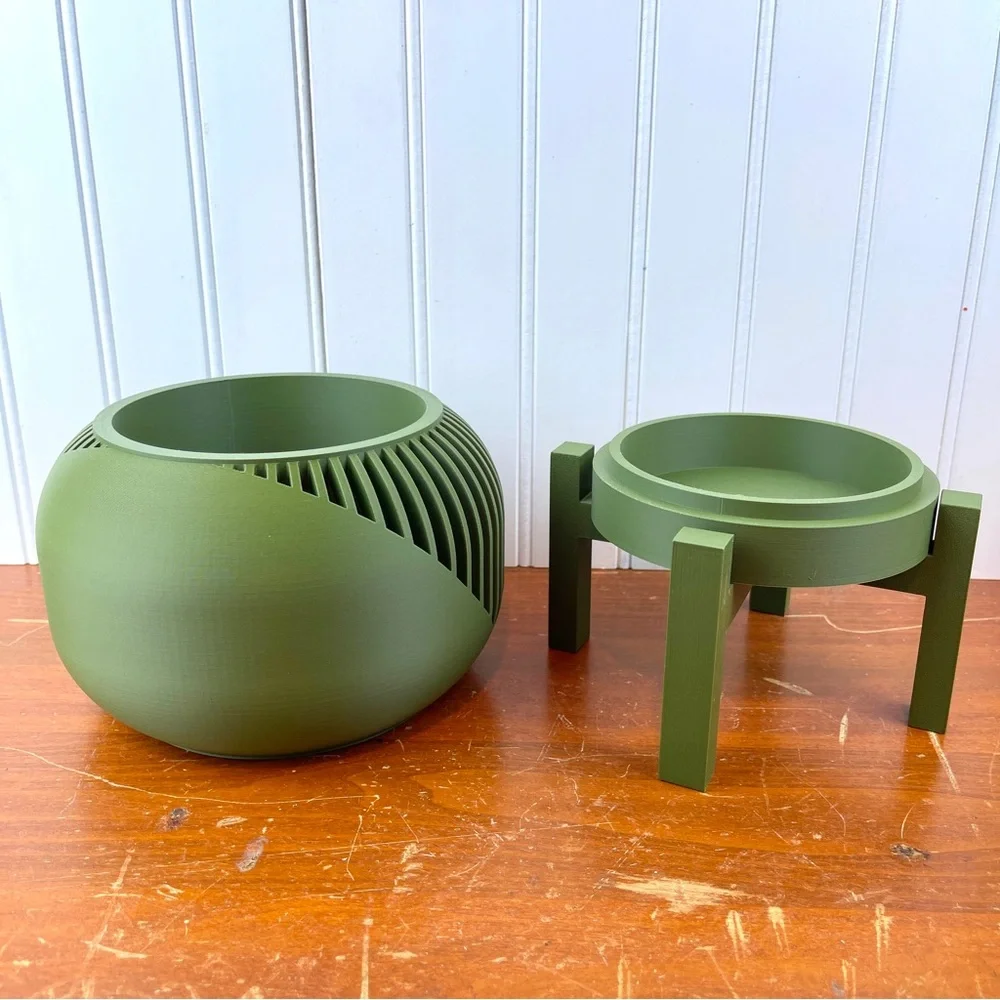 Indoor Flower Pot,The Narvo Planter Pot w/ Drainage Hole & Drip Tray